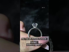 둥근 모양의 스와로프스키 약혼 반지 2.18g 쌍 925 은 CZ 반지