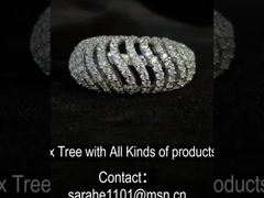 6.04g 925 은 CZ 반지 로디움 접착 스털링 은 융합 반지