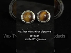 로디움 접착 925 스터링 은 보석 귀걸이 둥근 호랑이 돌 귀걸이