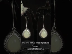 925 스터링 은 보석 귀걸이 5.63g 진주 모양 흰색 자이드