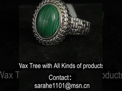 여성용 925 은석 반지 달걀 모양 말라키트 약혼 반지