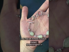 힐링 스톤스 925 스터링 실버 팔찌 8x12mm 페어 화이트 제이드 팔찌