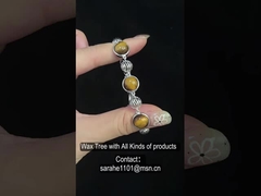 925 스터링 은 보석 팔찌 로디움 접착 호랑이 눈 돌 팔찌