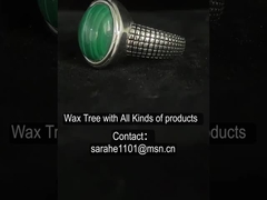 925 스터링 은색 말라키트 반지 여자용 둥근 모양의 말라키트 결혼 반지