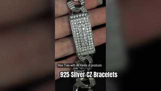 19cm 925 실버 CZ 팔찌 100g 맞춤형 스털링 실버 우정 팔찌