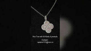 우아한 925 스털링 실버 행운의 꽃 펜던트 목걸이