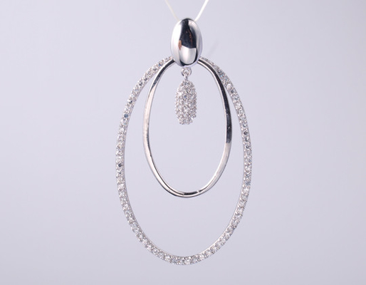 타원형 기하학 컬렉션 Pendant Pendant with Zircon Stone 925 스터링 실버 보석 액세서리 은 기하학 기하학 결정 은 보석 여름 휴가 챔피언십 Pendant