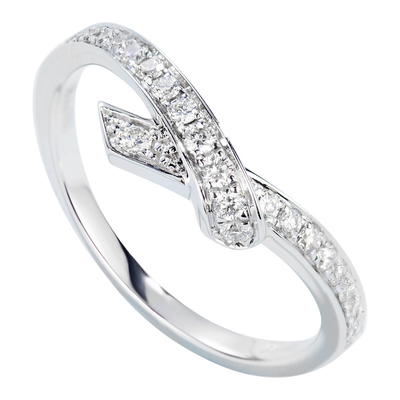 스카프는 18k 약혼을 위한 화이트 골드 다이아몬드 반지 0.22 ct를 형성했습니다