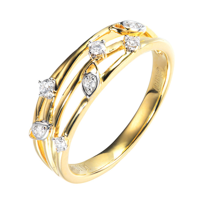 0.1 ct 18K 금 다이아몬드 반지 VS 명료성 3 그램 고귀한 방식
