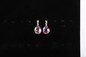 공주는 핑크색 결정 다이아몬드 스터드 925 스터링 실버 보석용원석 귀걸이를 줄였습니다