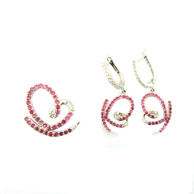 925 실버 덩글 Pendant Set With AAA Cz Stones Custom Logo 로버 클래프