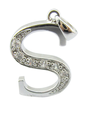 맞춤형 S925 18K 하얀 황금 연쇄 Pendant 알파벳 S 글자 은 Cz Pendant 알파벳 Pendant 여름 휴가