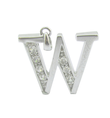 W 글자 보석 액세서리 925 은 CZ 하계 휴가용 Pendant 알파벳 알파벳 Pendant