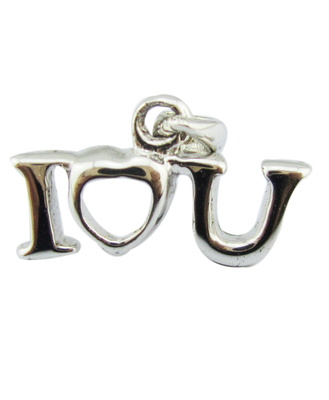 I LOVE U Pendant 반짝이는 스터링 실버 A Z 알파벳 Pendant 보석 Love Story 얼어붙은 Pendant