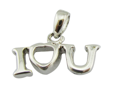 I LOVE U Pendant 반짝이는 스터링 실버 A Z 알파벳 Pendant 보석 Love Story 얼어붙은 Pendant