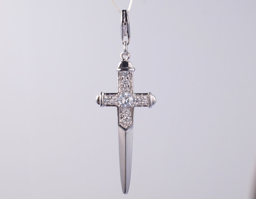 고급 46cm S925 실버 CZ 십자 Pendant 종교 Pendant 십자 8 십자가 컬렉션 패션 보석 Pendant