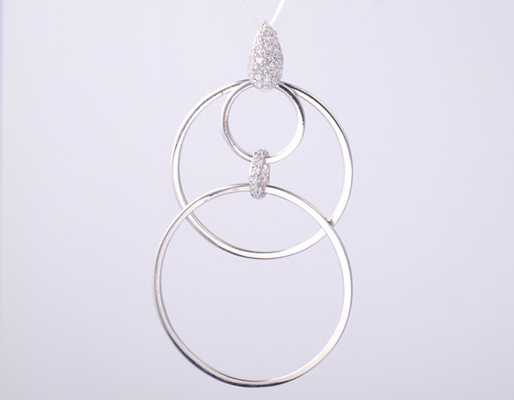 타원형 기하학 컬렉션 Pendant Pendant with Zircon Stone 925 스터링 실버 보석 액세서리 은 기하학 기하학 결정 은 보석 여름 휴가 챔피언십 Pendant