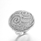 큐빅 지르코니아 Mens Silver Patterned Rings 13.8g Sterling Silver Engraved Ring