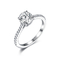 925 스터링 실버 다이아몬드 약혼 반지 6.0 밀리미터 라운드 모양이 형성된 귀족 방식