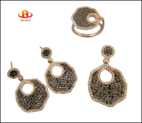 925 실버 덩글 Pendant Set With AAA Cz Stones Custom Logo 로버 클래프