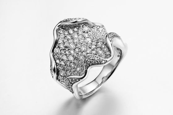 망상 여성 입방 지르코니아 결혼 밴드 9.84g 순은 Cz 기념일 밴드