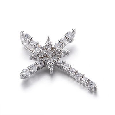 2.5mm 화이트 골드 큐빅 지르코니아 펜던트 망 세인트 베네딕트 메달 펜던트